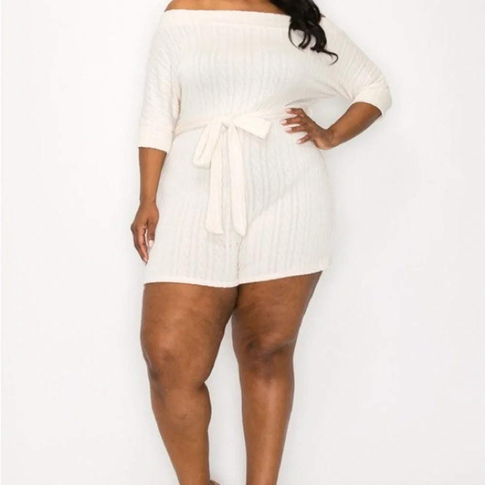 Jaquard Chic Romper- Plus Size - Picture 2 of 5